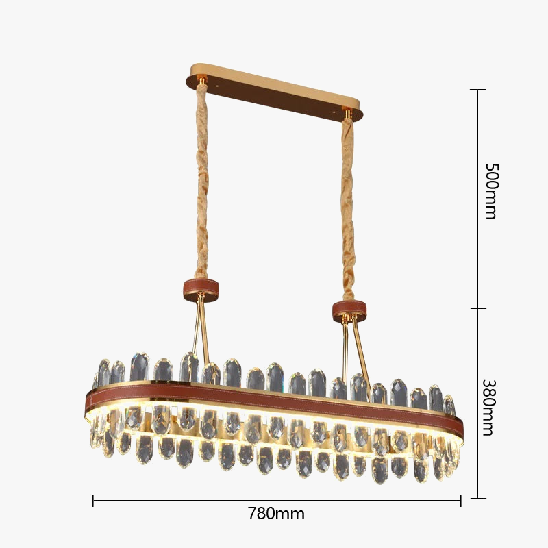 suspension en cristal et cuir pour éclairage moderne créatif de la maison