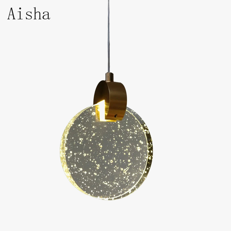 suspension en cristal moderne créative avec éclairage led