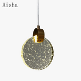 suspension en cristal moderne créative avec éclairage led
