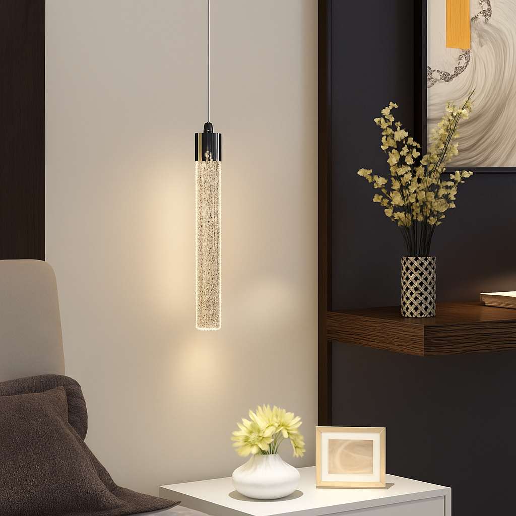 Suspension en cristal moderne à LED