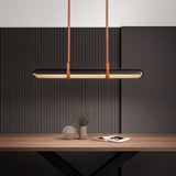 suspension en cuir et verre led design minimaliste et luxueux