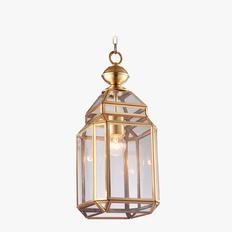 suspension en cuivre abat-jour en verre style industriel et rural