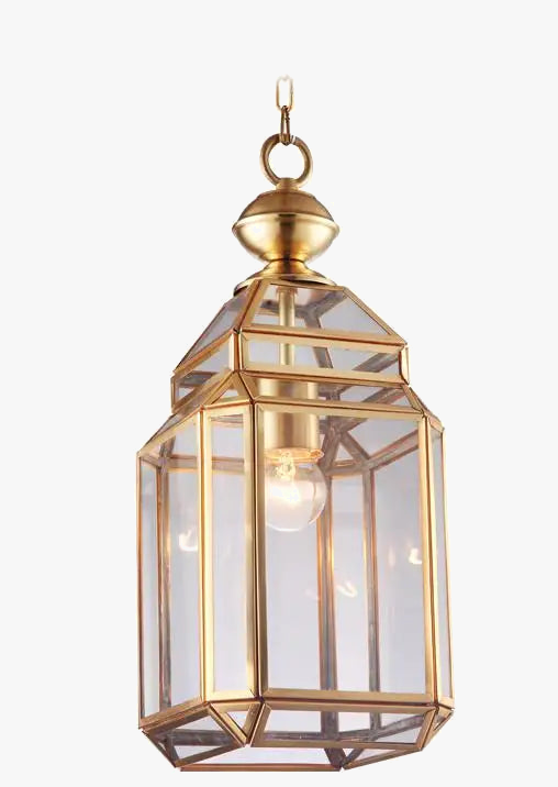 suspension en cuivre abat-jour en verre style industriel et rural