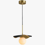 suspension en cuivre avec boule en marbre naturel
