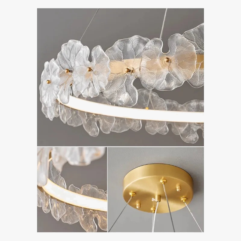 suspension en cuivre avec luminaire en verre artistique haut de gamme
