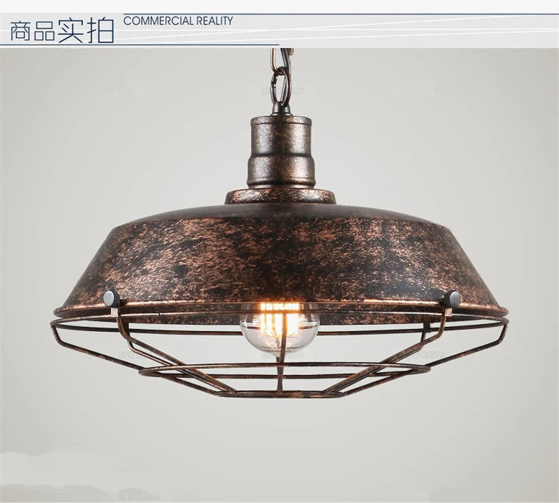 suspension en fer rétro style loft pour café et boutiques