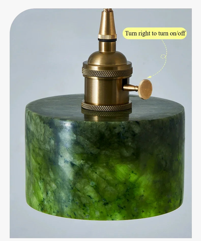 suspension en jade naturel style rétro français pour intérieur élégant