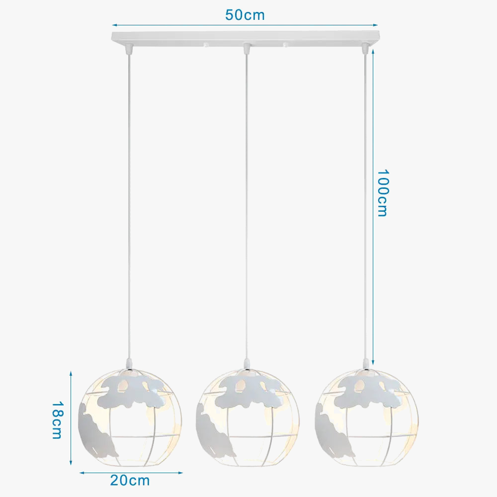suspension en métal abat-jour globe style industriel moderne
