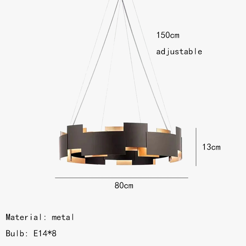 suspension en métal 	 avec cordon d'ampoule réglable
