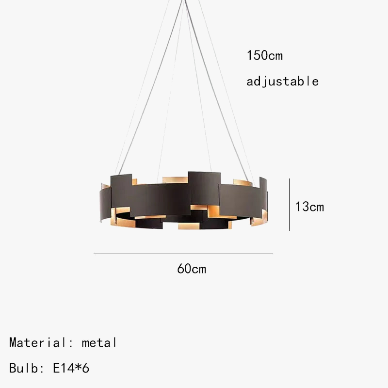 suspension en métal 	 avec cordon d'ampoule réglable