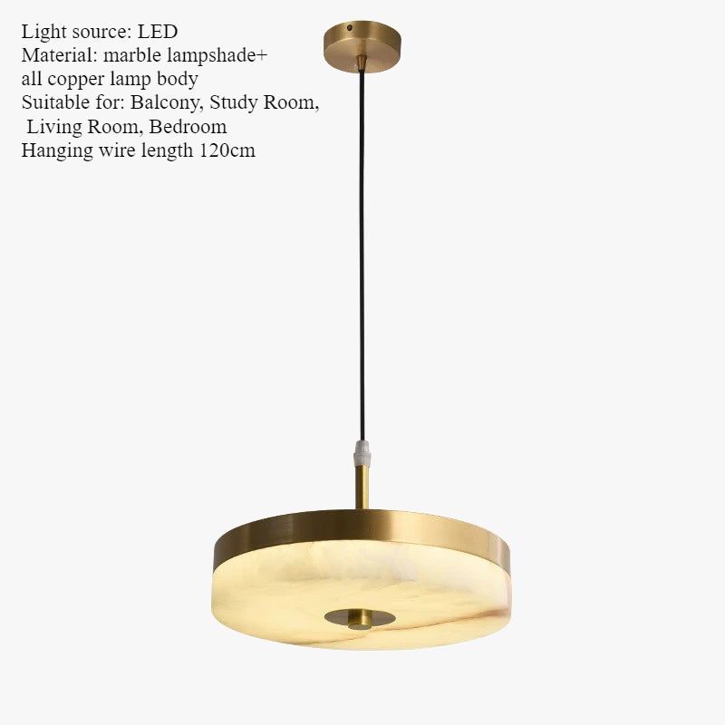 suspension en marbre blanc et cuivre design élégant pour intérieur moderne