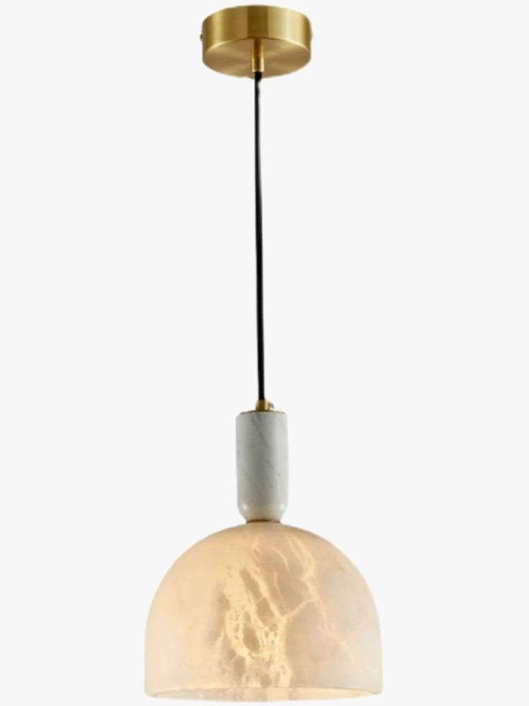 suspension en marbre et cuivre design minimaliste pour intérieur moderne
