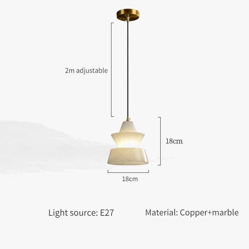 suspension en marbre et cuivre design minimaliste pour intérieur moderne