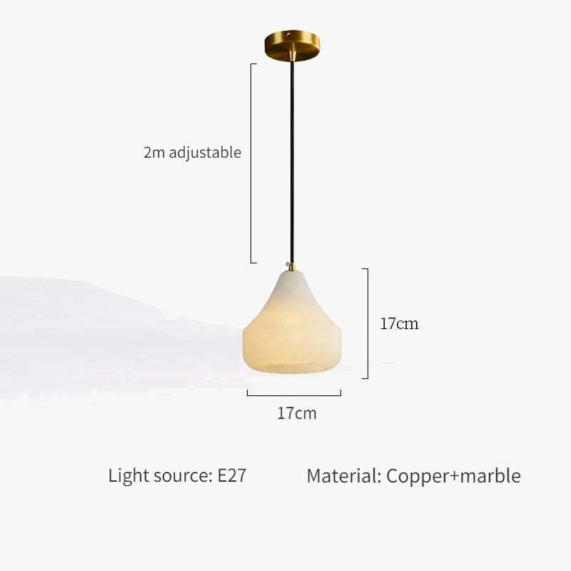suspension en marbre et cuivre design minimaliste pour intérieur moderne