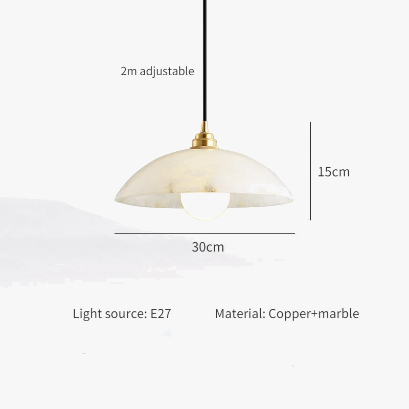 suspension en marbre et cuivre design minimaliste pour intérieur moderne