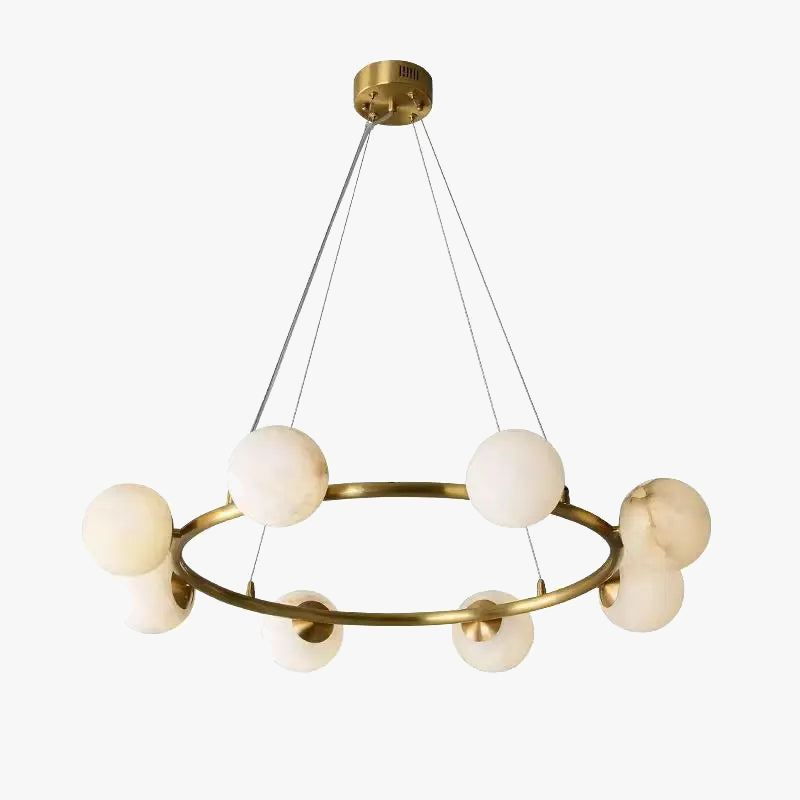 suspension en marbre et cuivre pour un éclairage luxueux créatif