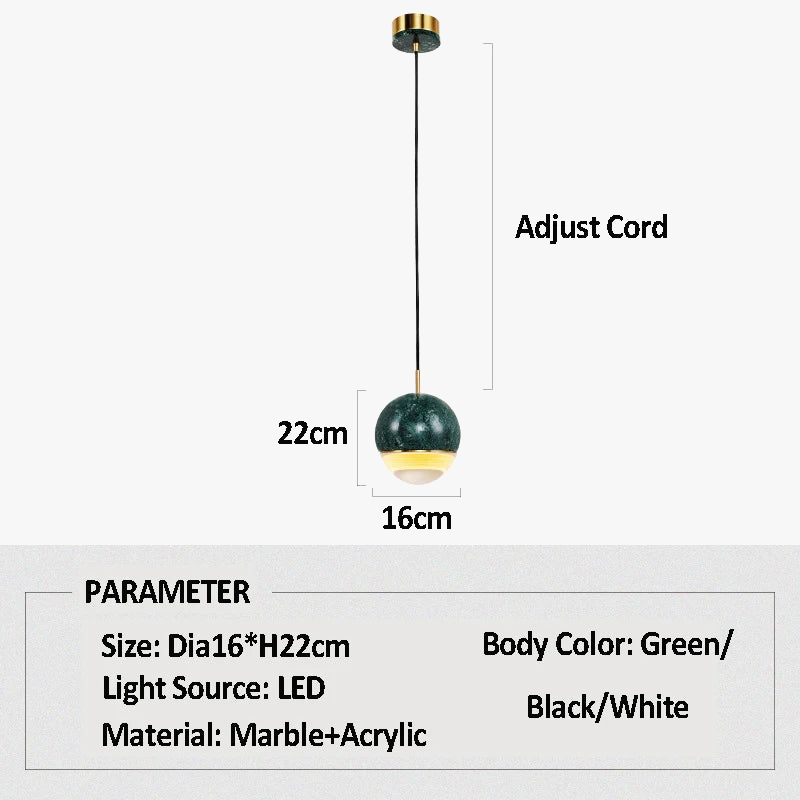 suspension en marbre à led style nordique pour espaces modernes