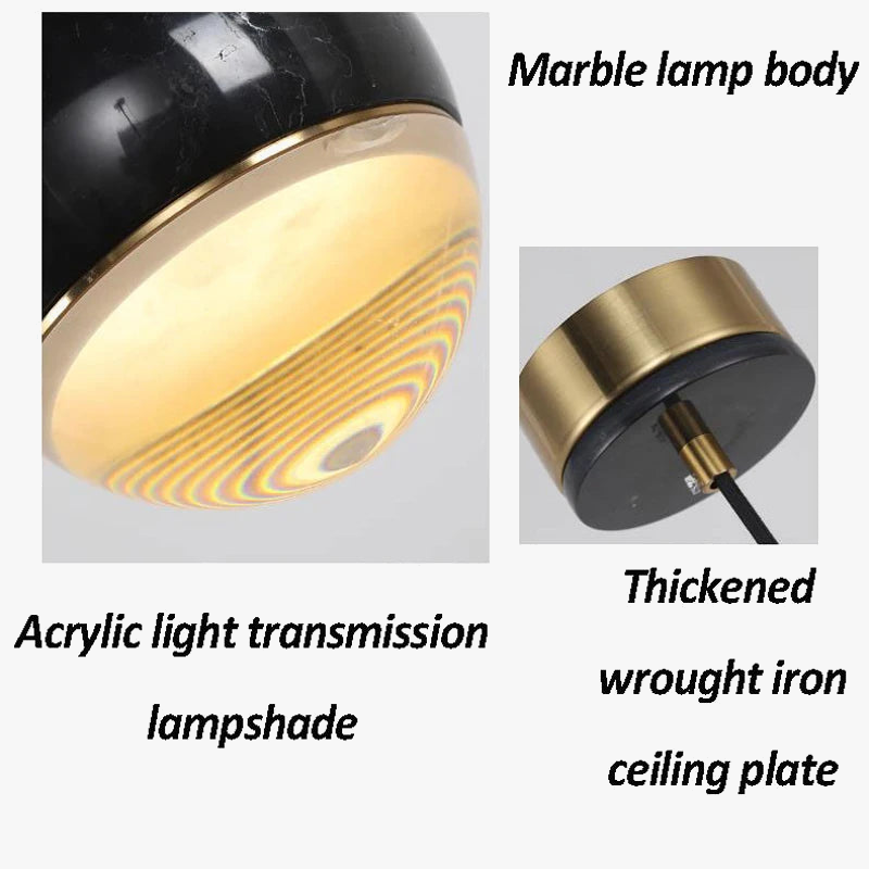 suspension en marbre à led style nordique pour espaces modernes