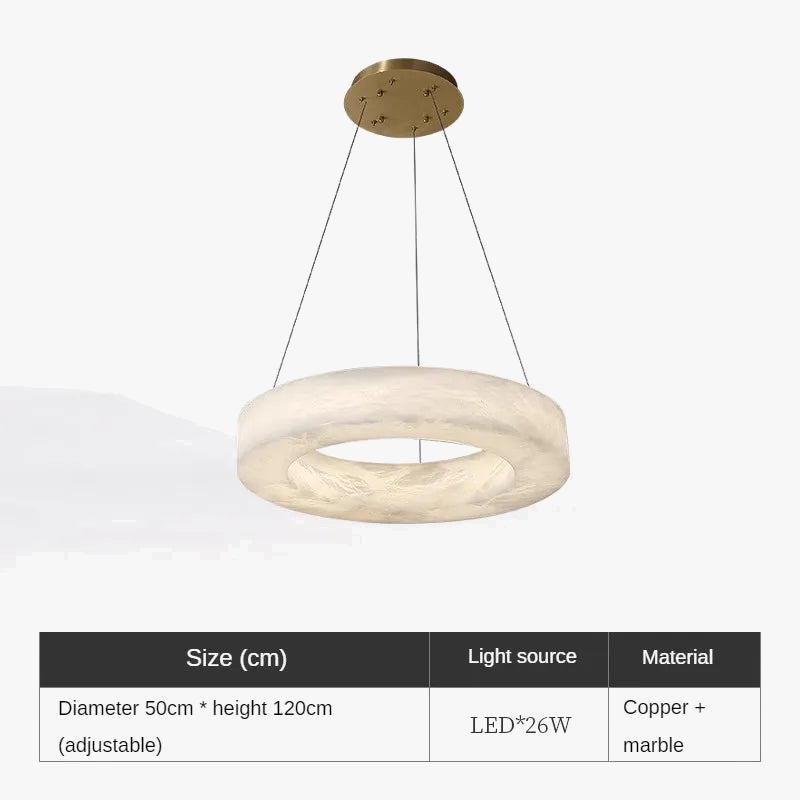 suspension en marbre naturel espagnol et cuivre moderne et luxueuse