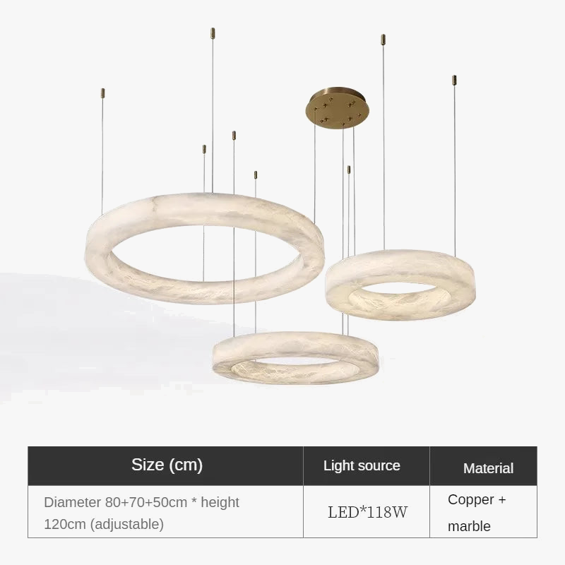 suspension en marbre naturel espagnol et cuivre moderne et luxueuse