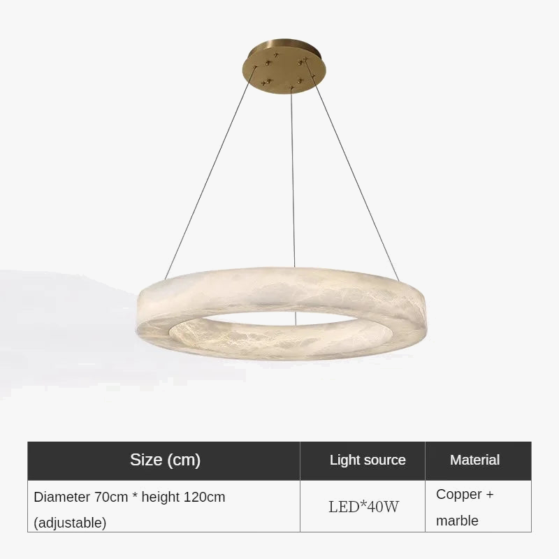suspension en marbre naturel espagnol et cuivre moderne et luxueuse