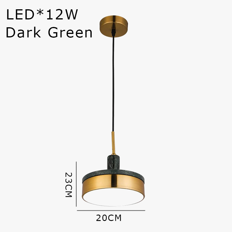 suspension en marbre à tête unique lampe à trois tons pour intérieur