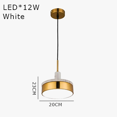 suspension en marbre à tête unique lampe à trois tons pour intérieur