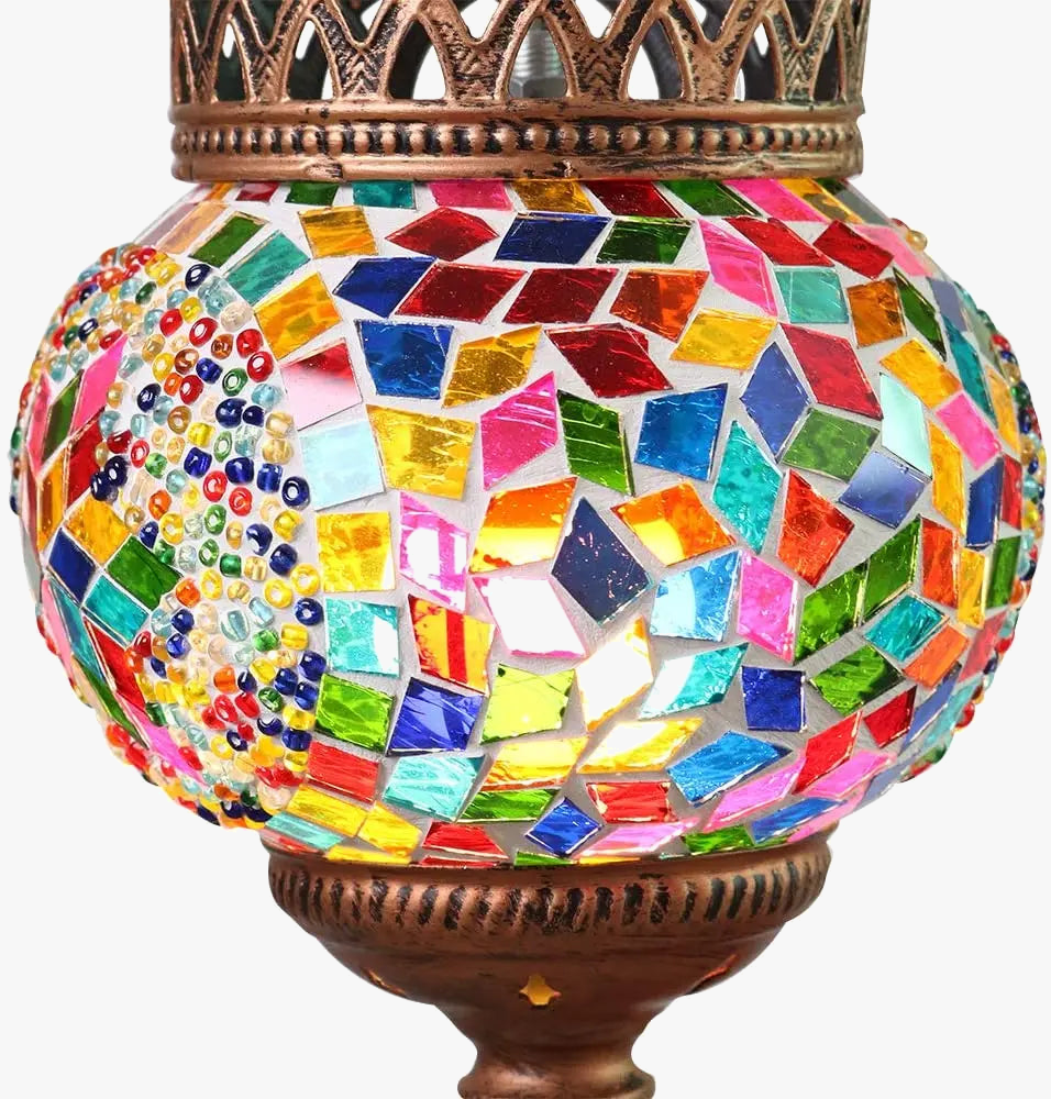 suspension en mosaïque style méditerranéen lampe rétro bohème décorative