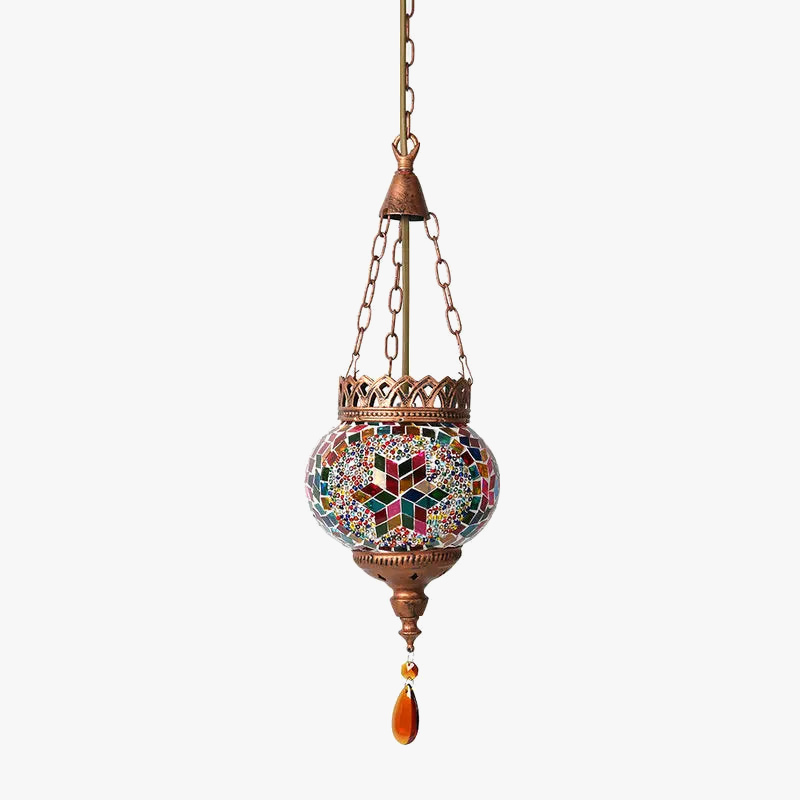 suspension en mosaïque style méditerranéen lampe rétro bohème décorative