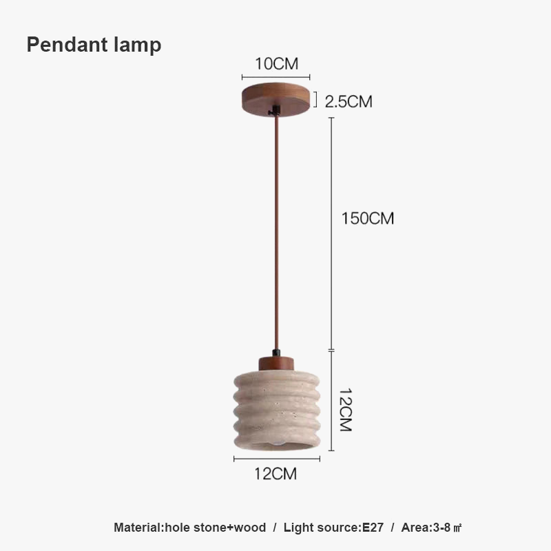 suspension en pierre wabi-sabi pour décoration intérieure design