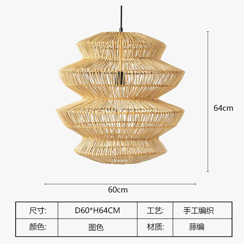 suspension en rotin chinois artisanale pour décoration intérieure