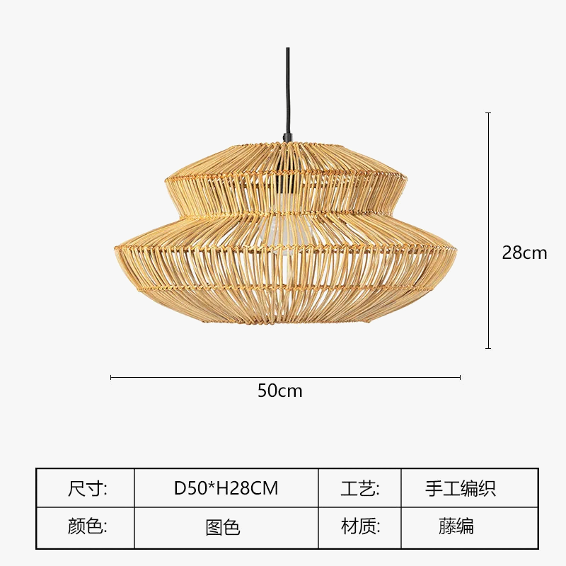 suspension en rotin chinois artisanale pour décoration intérieure