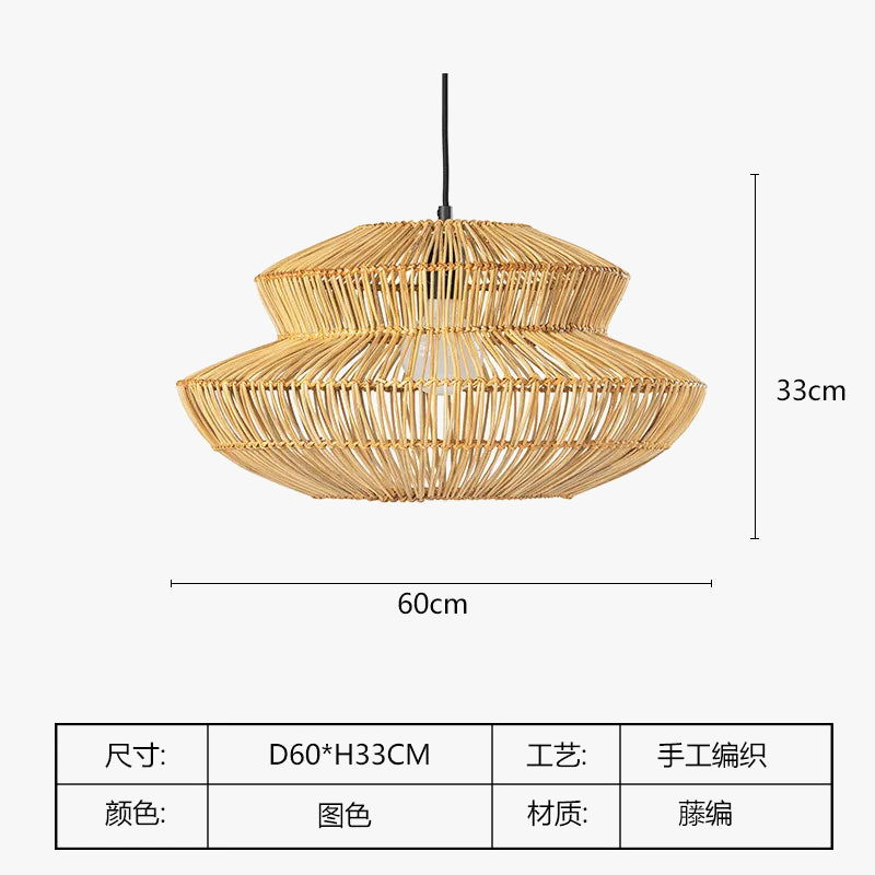 suspension en rotin chinois artisanale pour décoration intérieure