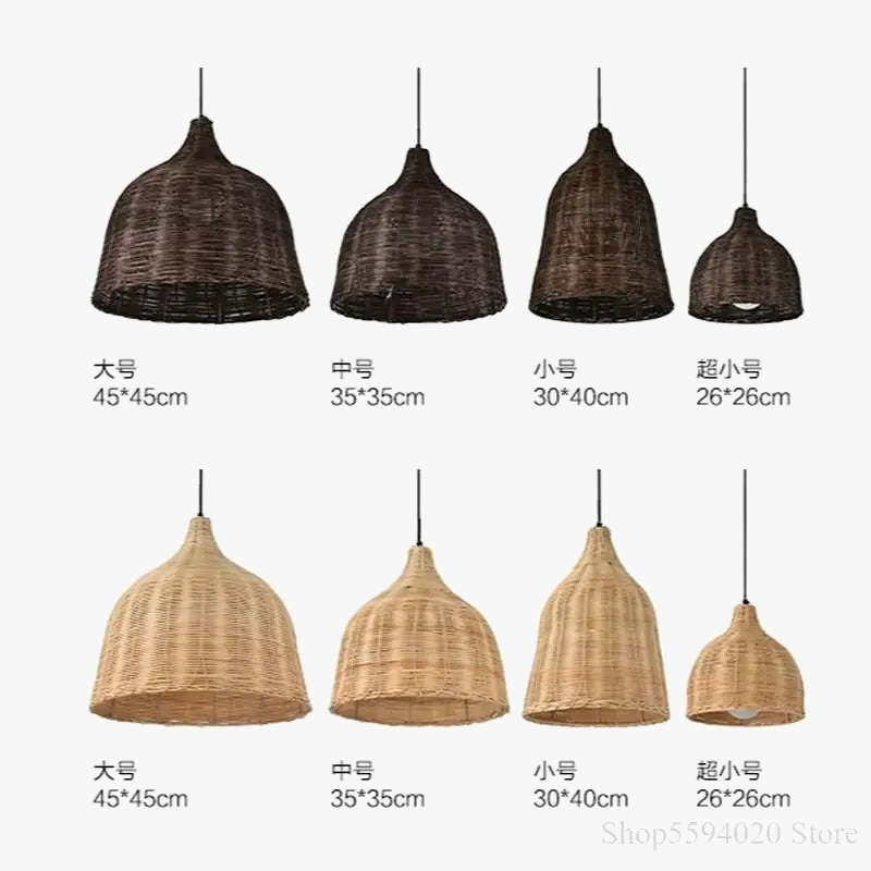 suspension en rotin et bambou pour décoration intérieure rusticité asiatique
