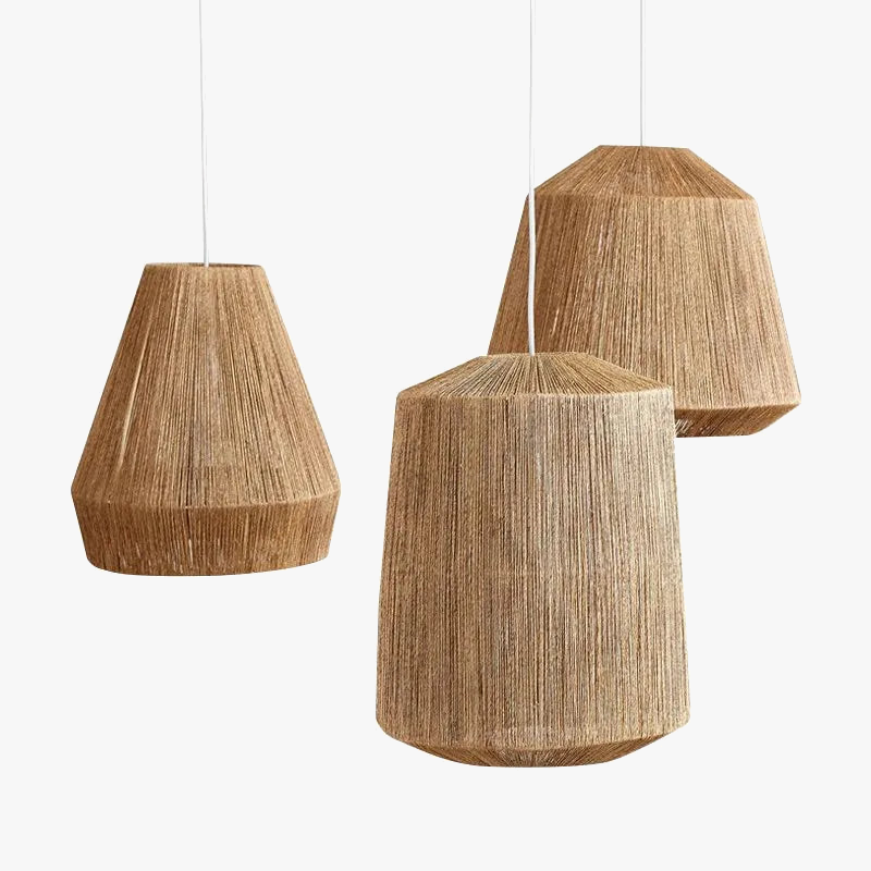 suspension en rotin japonais style wabi sabi pour espaces rustiques
