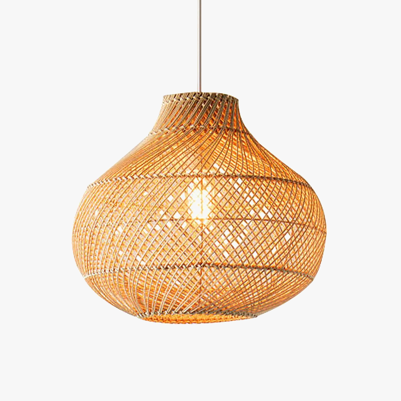 suspension en rotin tissé pour éclairage créatif intérieur
