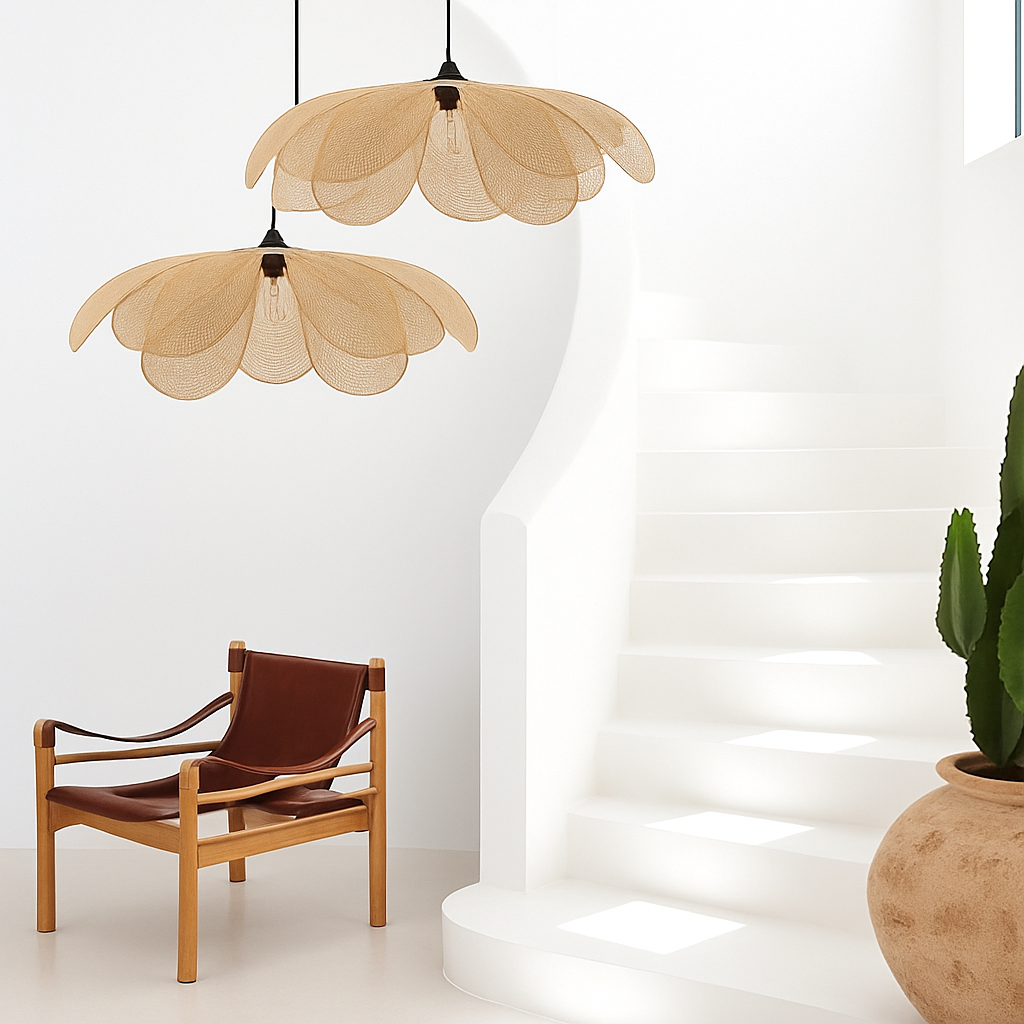 suspension en rotin tissé pour un décor élégant et moderne