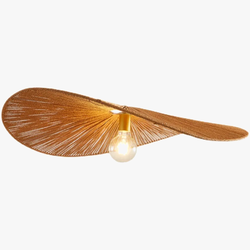 suspension en rotin tissé style asiatique pour éclairage intérieur