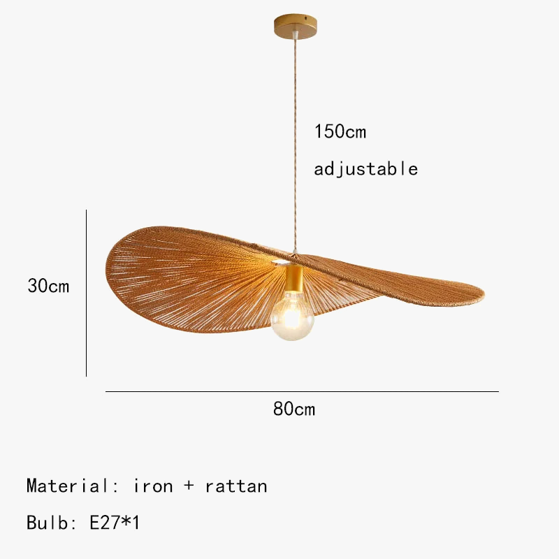 suspension en rotin tissé style asiatique pour éclairage intérieur