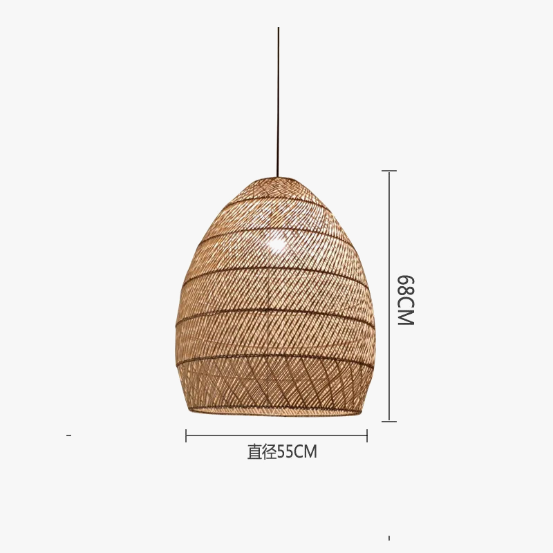 Suspension en rotin Vintage