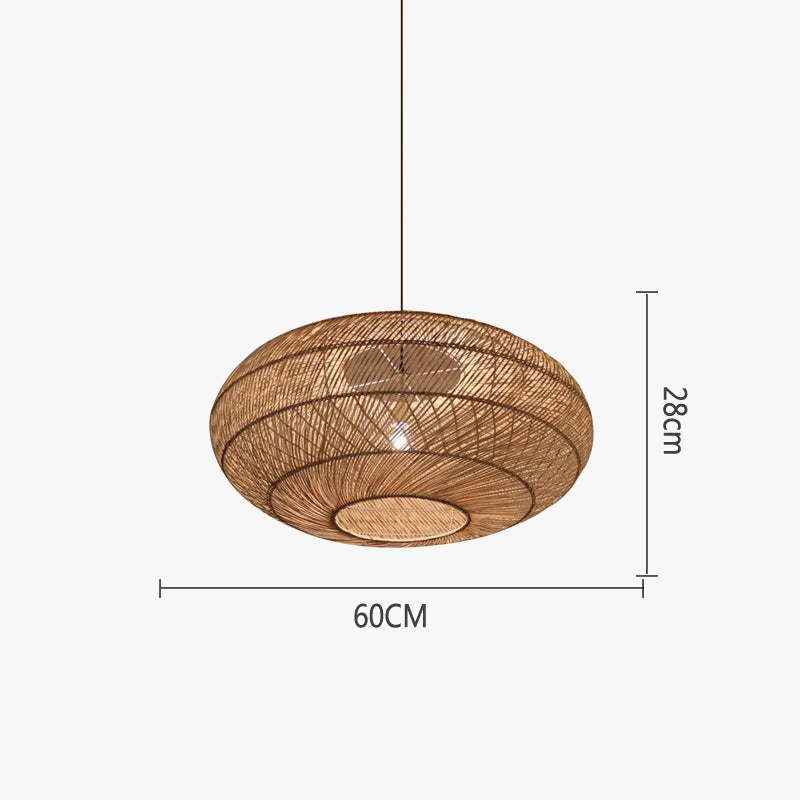 Suspension en rotin Vintage