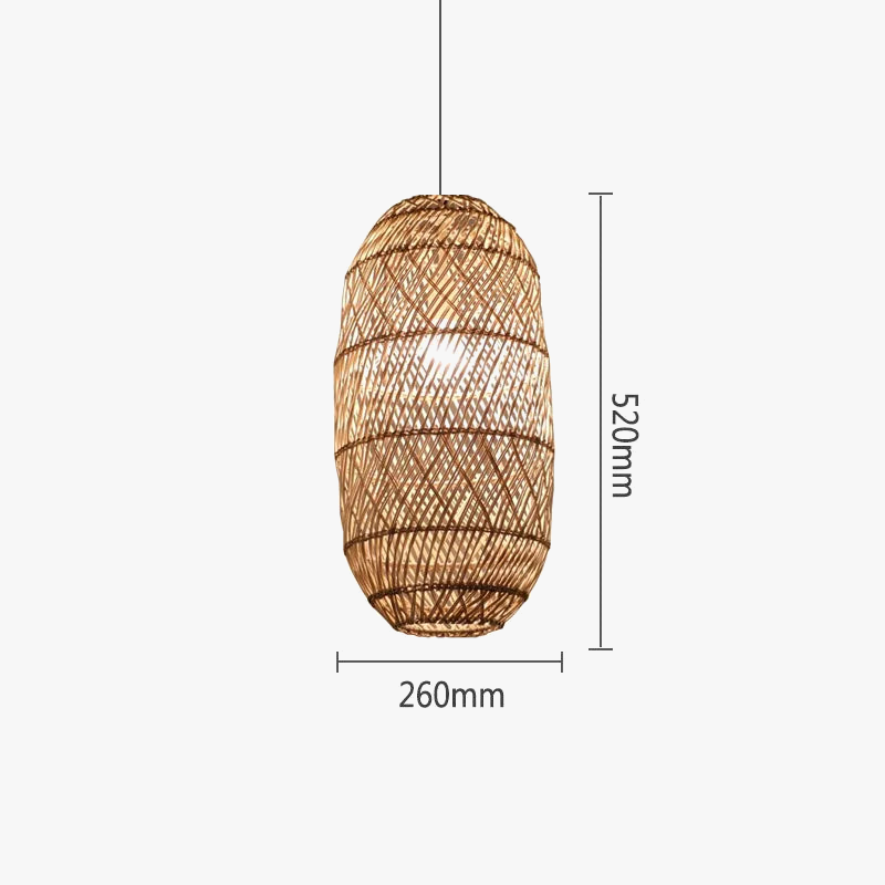 Suspension en rotin Vintage