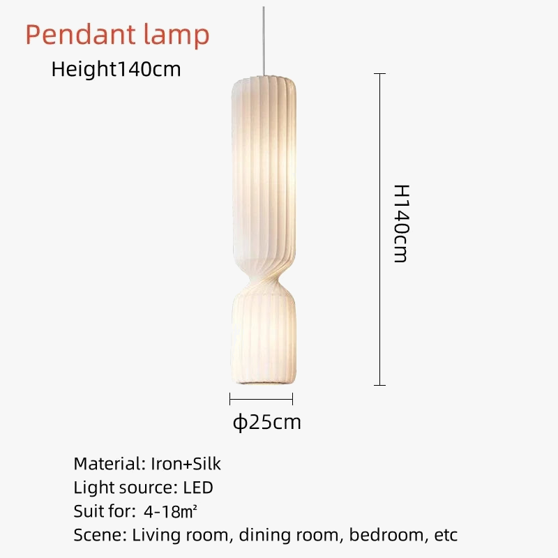 Suspension en soie de forme cylindrique de concepteur danois pour salon Duplex Villa Loft escalier décor éclairage