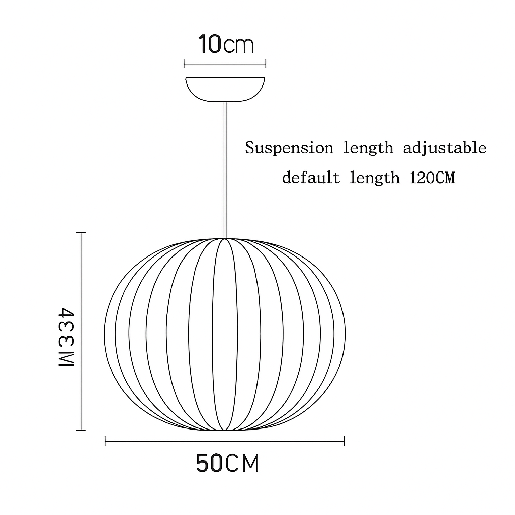 suspension en soie design pour éclairage intérieur moderne