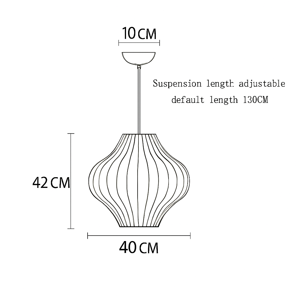 suspension en soie design pour éclairage intérieur moderne