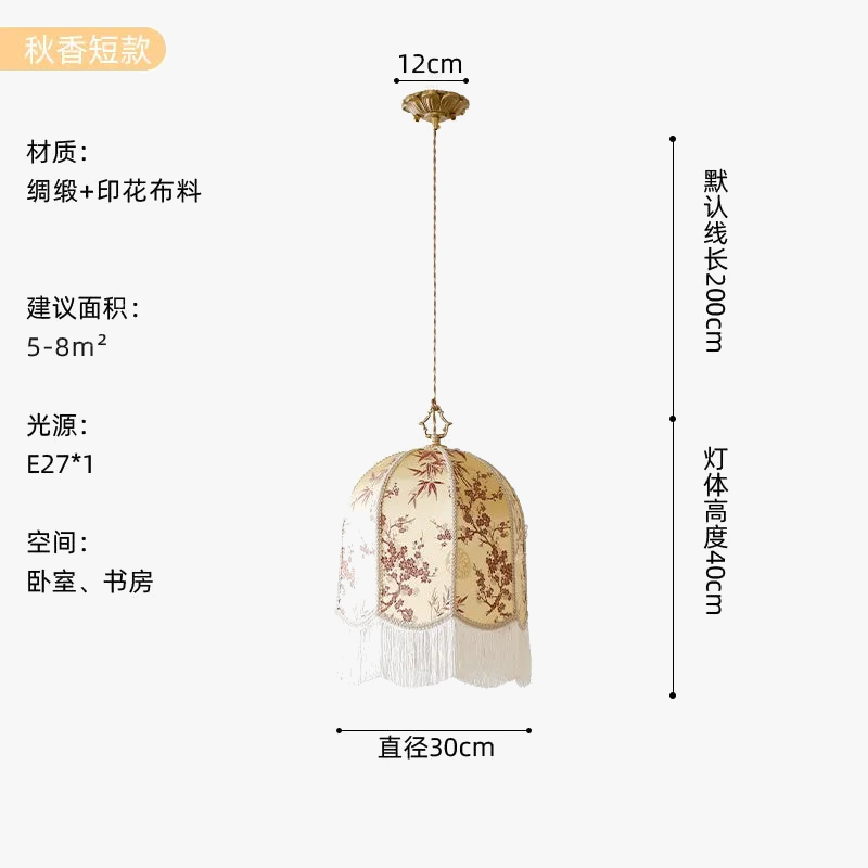 suspension en tissu avec pampilles pour ambiance décorative