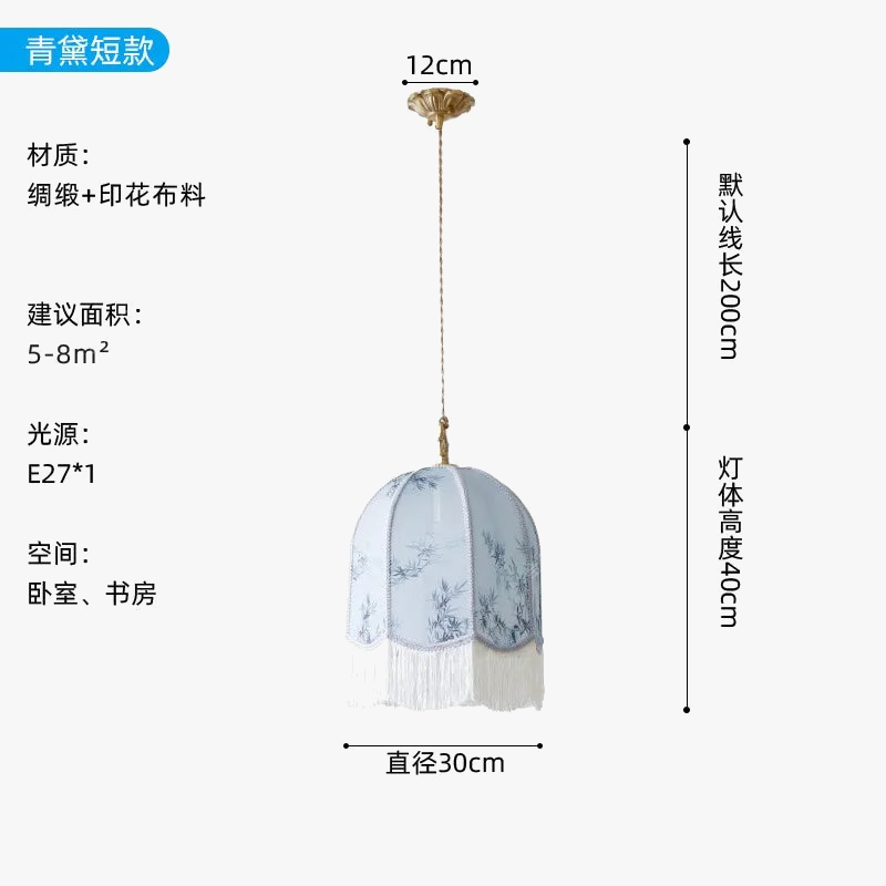 suspension en tissu avec pampilles pour ambiance décorative