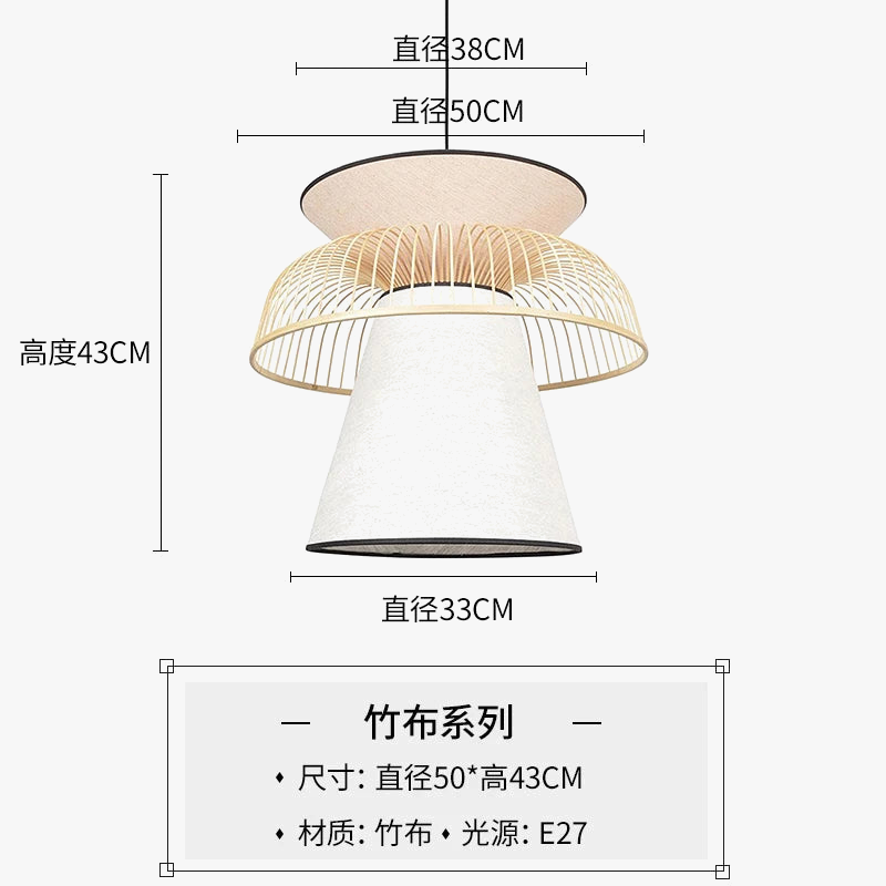 suspension en tissu japonais en bambou design moderne et minimaliste