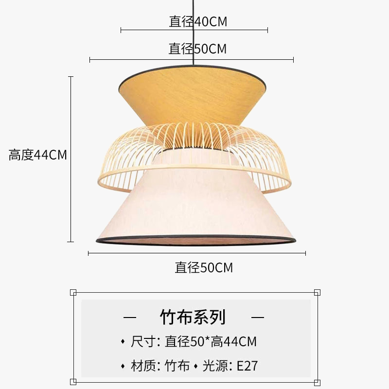 suspension en tissu japonais en bambou design moderne et minimaliste