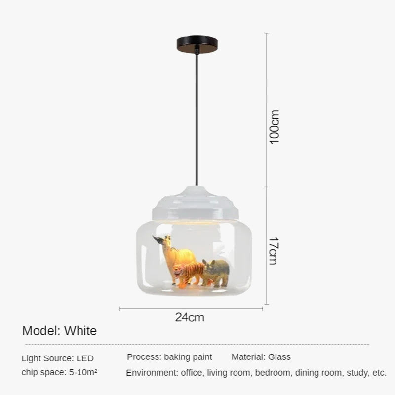 suspension en verre animaux dessin animé pour décoration intérieure